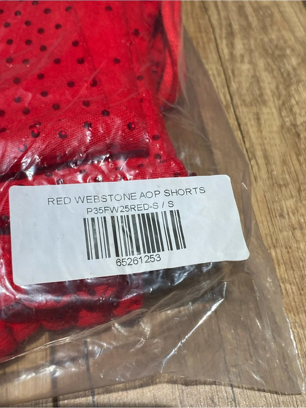 Sp5der Red VVS Rhinestone Shorts with Black Logo Brand New Mens Size S